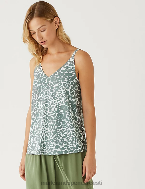 Riietus ee Marks & Spencer naised trükitud cami top hall segu NZTRN3108