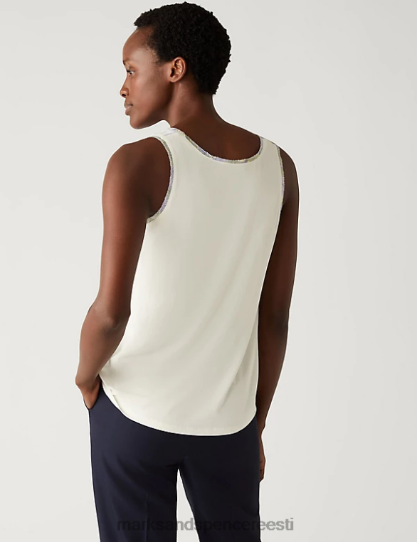 Riietus ee Marks & Spencer naised trükitud tavaline fit cami top lilla segu NZTRN1367
