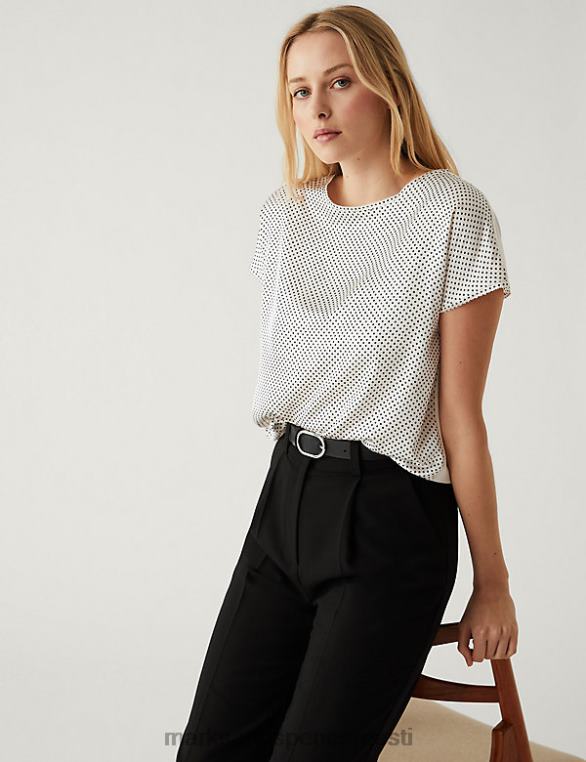 Riietus ee Marks & Spencer naised trükitud tavalise sobivusega top elevandiluu segu NZTRN3262