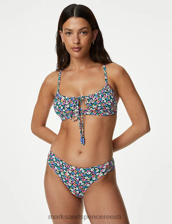 ujumisriided ja rannariided ee Marks & Spencer naised lillelised kõrge säärega bikiinipüksid multi/heledad NZTRN2406