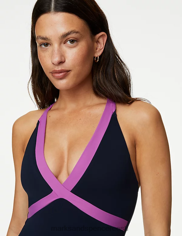 ujumisriided ja rannariided ee Marks & Spencer naised ühevärviline polsterdatud supluskostüüm mereväe segu NZTRN2038