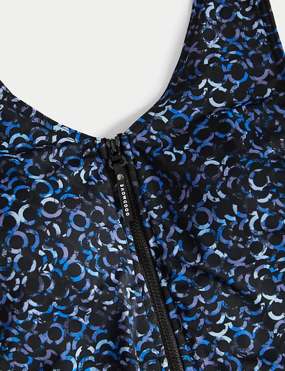 ujumisriided ja rannariided ee Marks & Spencer naised trükitud polsterdatud lukuga ujumistrikoo mereväe segu NZTRN1050